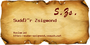Sudár Zsigmond névjegykártya